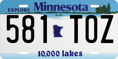 MN license plate 581TOZ