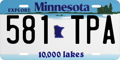 MN license plate 581TPA