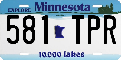 MN license plate 581TPR