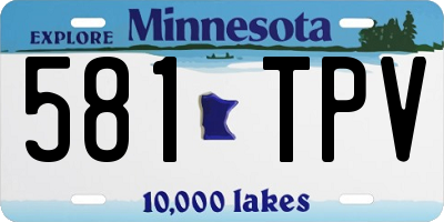 MN license plate 581TPV
