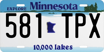 MN license plate 581TPX
