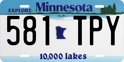 MN license plate 581TPY