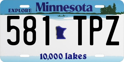 MN license plate 581TPZ