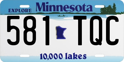 MN license plate 581TQC