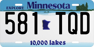 MN license plate 581TQD