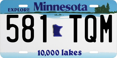 MN license plate 581TQM