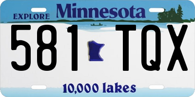 MN license plate 581TQX