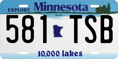 MN license plate 581TSB