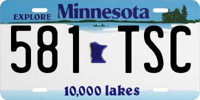 MN license plate 581TSC