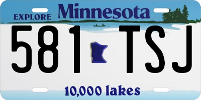 MN license plate 581TSJ