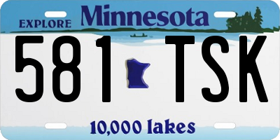 MN license plate 581TSK