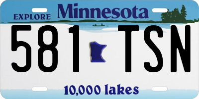 MN license plate 581TSN