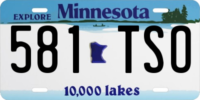 MN license plate 581TSO