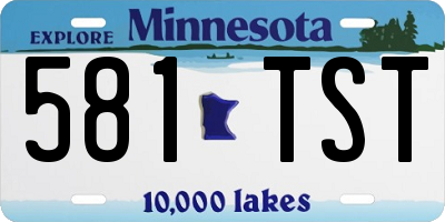 MN license plate 581TST