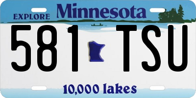 MN license plate 581TSU