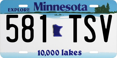 MN license plate 581TSV