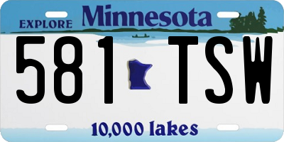 MN license plate 581TSW