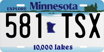 MN license plate 581TSX
