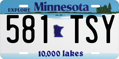 MN license plate 581TSY
