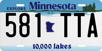 MN license plate 581TTA