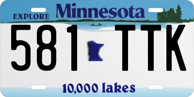 MN license plate 581TTK