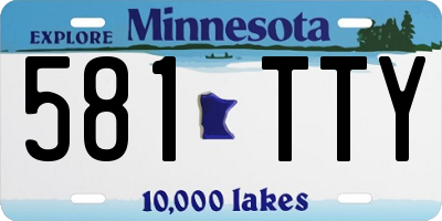 MN license plate 581TTY