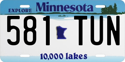 MN license plate 581TUN