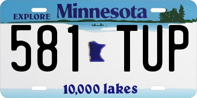 MN license plate 581TUP