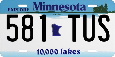 MN license plate 581TUS