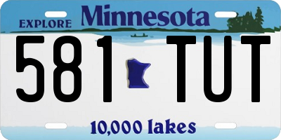 MN license plate 581TUT