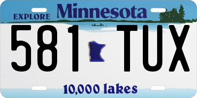 MN license plate 581TUX