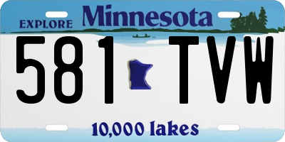 MN license plate 581TVW