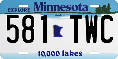 MN license plate 581TWC