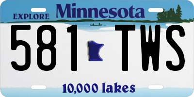 MN license plate 581TWS