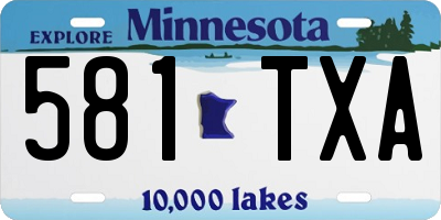 MN license plate 581TXA