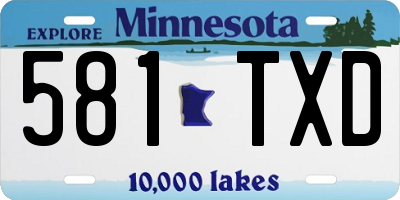 MN license plate 581TXD