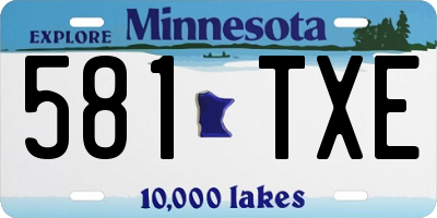 MN license plate 581TXE