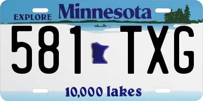 MN license plate 581TXG