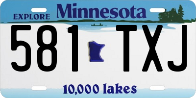 MN license plate 581TXJ