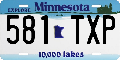 MN license plate 581TXP