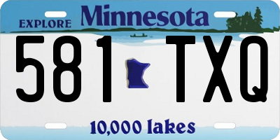 MN license plate 581TXQ