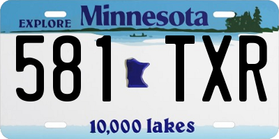 MN license plate 581TXR