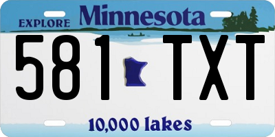 MN license plate 581TXT