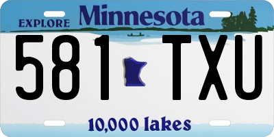 MN license plate 581TXU