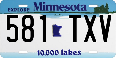 MN license plate 581TXV