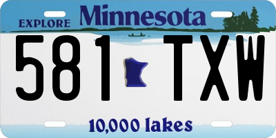 MN license plate 581TXW
