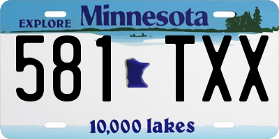 MN license plate 581TXX