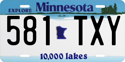 MN license plate 581TXY
