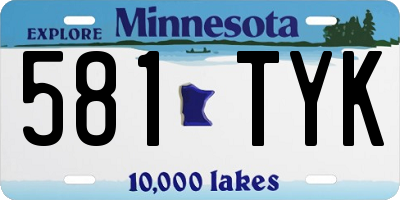 MN license plate 581TYK