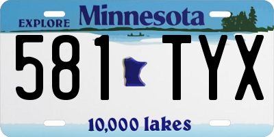 MN license plate 581TYX